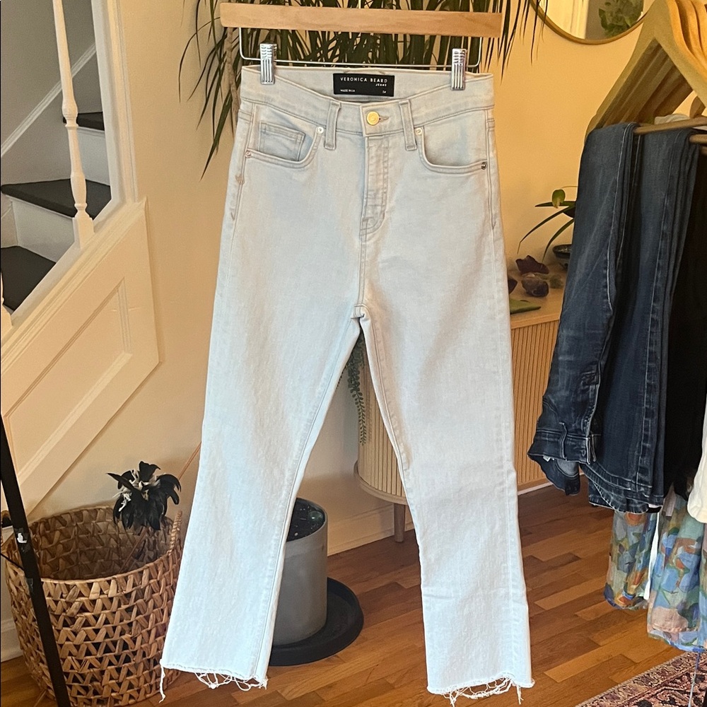 Veronica Beard Aspen Carly Kick Flare Crop Ankle Jeans Denim 24